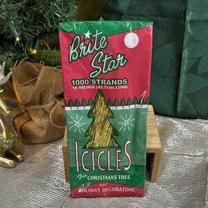 Brite‎ Star Gold Tinsel Icicles Retro Christmas
1000 Strand 18" Made in USA